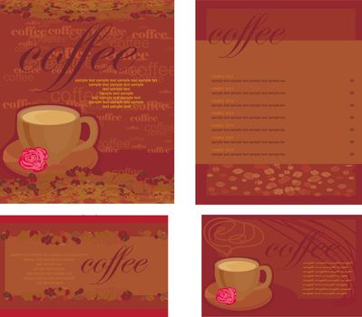 menu coffee shop set
