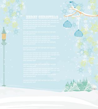 Christmas night in the village card