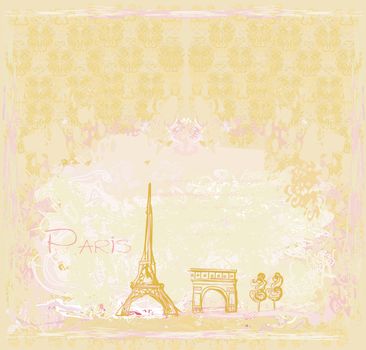 vintage retro Eiffel card
