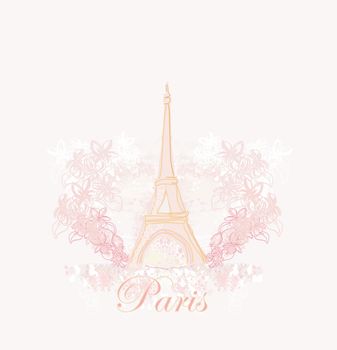 vintage retro Eiffel card
