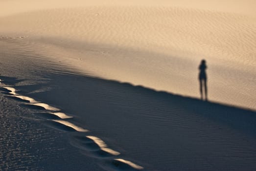 Shadow play at Stovepipe Wells in Mesquite Flats