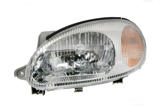 new car headlights on a white background