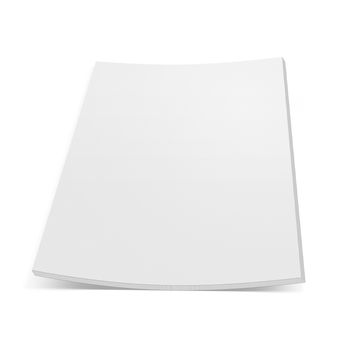 close up  stack of papers with curl on white background