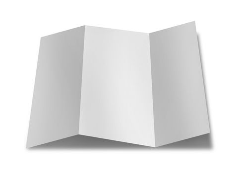 collection of various blank folded leaflet white paper on white