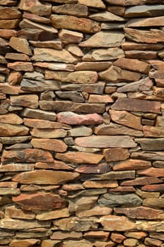 Texture and surface of wall by small brown stone