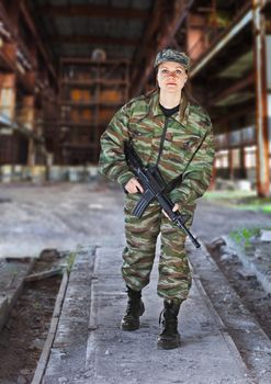 A woman in military operation - production photos
