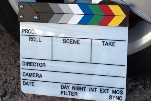 Film movie production clapboard for slate, empty