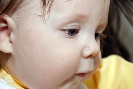Close-up portrait of a sweet little boy. Soft focus
