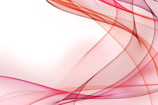 Smooth waves from tones of red on a white background