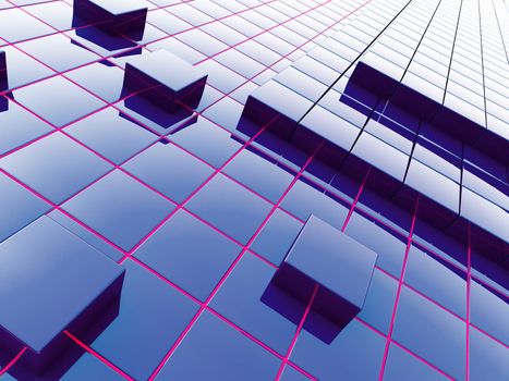 Abstract background from a modern construction material of dark blue color