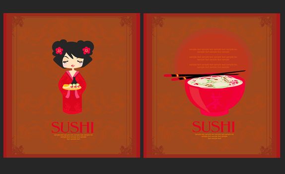 template of traditional Japanese food menu