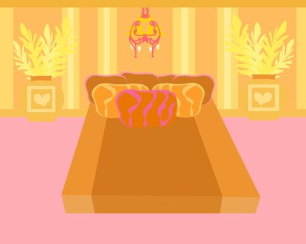 Bedroom interior vector