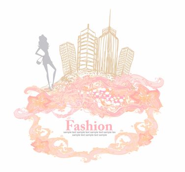 Fashion shopping girl in the city