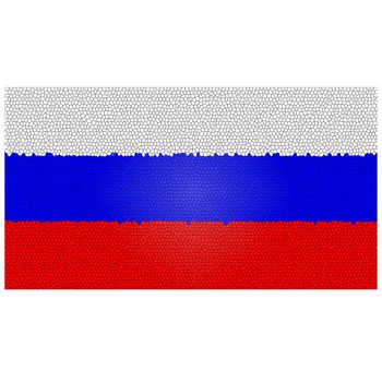 Russian flag with an artistic patchwork