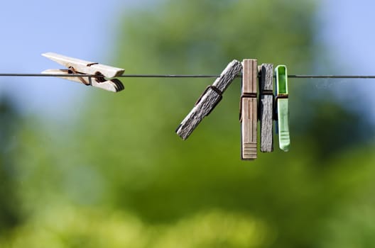 clothespin on a clothesline