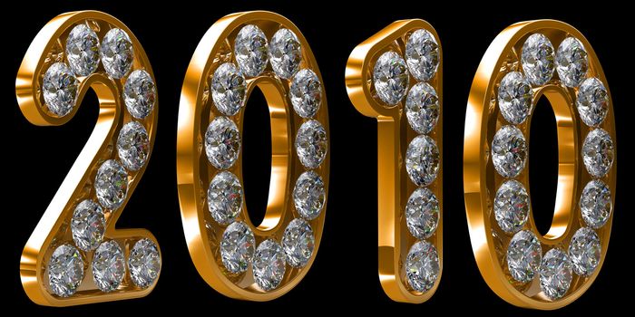 Golden 2010 year incrusted with diamonds. Other numbers are in my portfolio