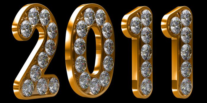 Golden 2011 year incrusted with diamonds. Other numbers are in my portfolio