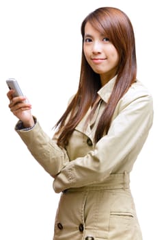 asian young woman using mobile phone message