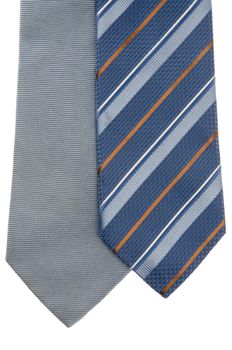 Closeup of two ties isolated on white background.