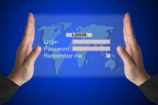 Hand Hold Technology System Login in Virtual Screen Interface
