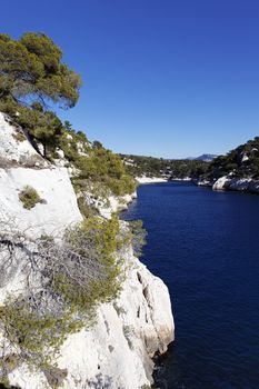 beautiful mediterranean coast in France in summer