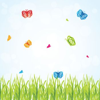 Multicolored butterflies  elegance design illustration
