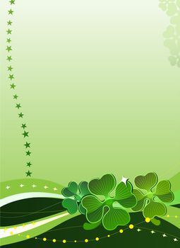 Vector abstract background with four-leafed clover 2