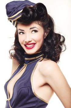 Beautiful Pin Up Style Girl in Studio