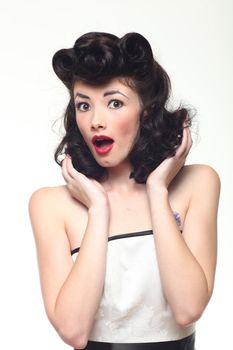 Beautiful Pin Up Style Girl in Studio