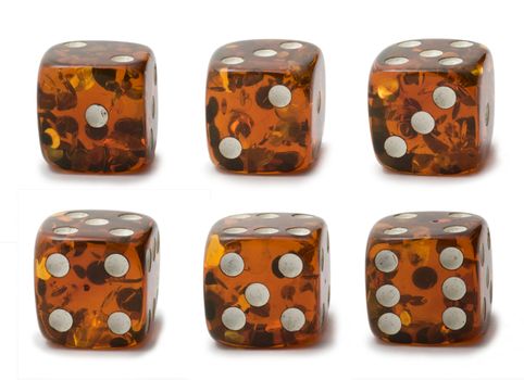 Dice with different numbers set  isolated on white