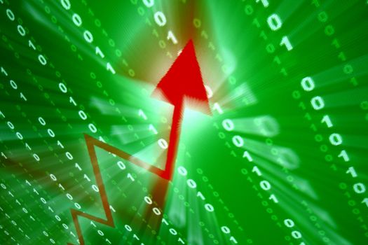 abstract investment growth ged graph on green