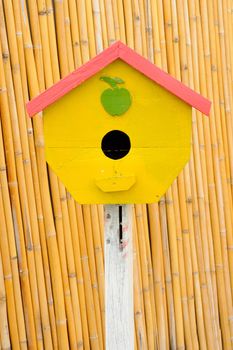 Vintage wood little of birdhouse rural area.