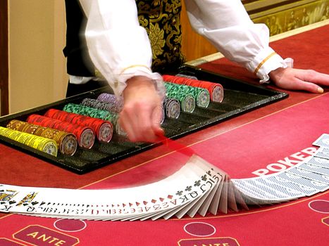 Skill of the croupier on a game table