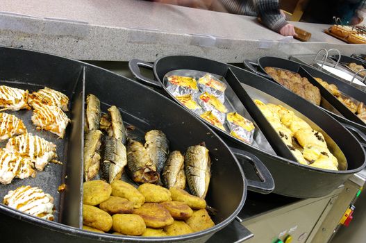 The fried food - very tasty, but unhealthy meal