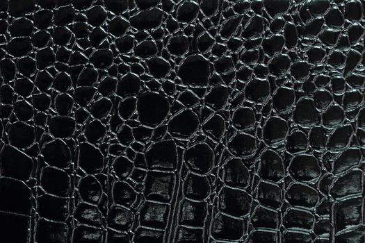 Black crocodile leather texture with for background