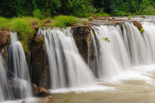 Tad Pha Souam waterfall Bajeng national park, Paksa South Laos. 