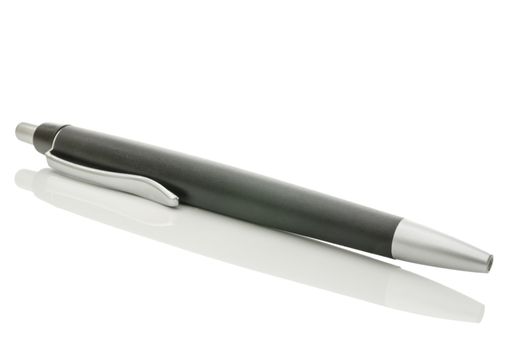 Black pen isolated on a white background.