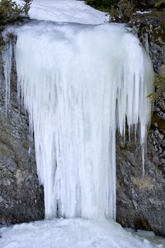 Nature landscape of beautiful icicles