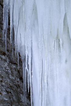 Nature landscape of beautiful icicles