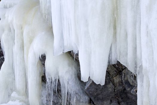 Nature landscape of beautiful icicles 