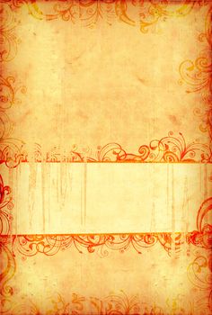 Vintage floral wallpaper with grungy copy-space 