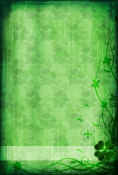 Grunge background with clover for St. Patrick�s Day 