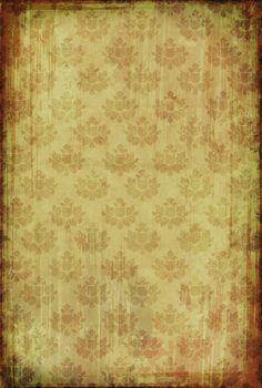 Vintage burnt wallpaper with floral pattern 