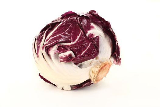 a radicchio on a white background