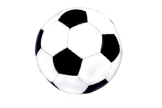 leather football ball on a white background