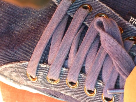 closeup of some tied shoe laces