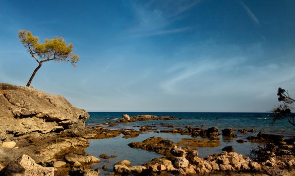 Ruins of antic port Phaselis, Turkey, Anatolia 