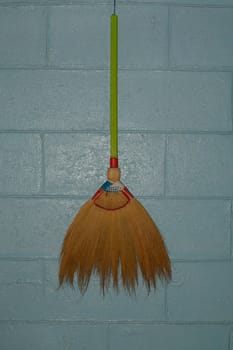 soft broom made of tiger grass raw material and stick, also known as philippine broom.