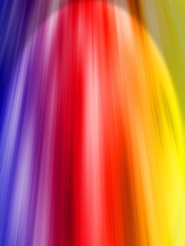 Abstract background with rainbow coloured curtin and spot light