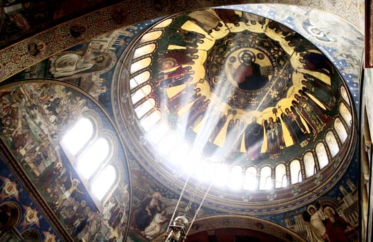 The interior of Orthodox cathedral, Sibiu, Romania